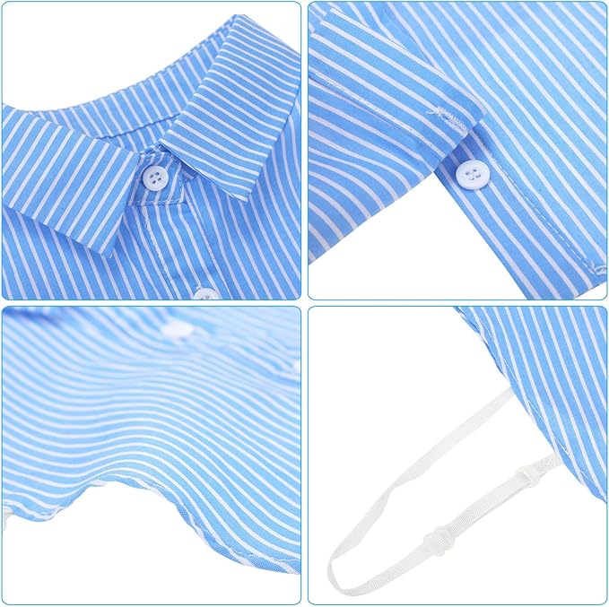 Syhood 4 Pcs Fake Collar Detachable False Dicky Collar Half Shirts Round for Women Outfits Halloween Costume Accessories