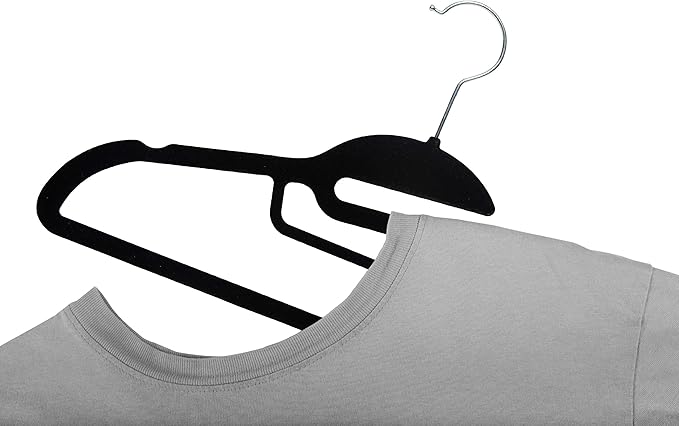 Simplify 24 Pack Ultimate Hanger | Great for Accessories | Organizing Belts | Scares | Ties | Non-Slip | Closet Organization | Black
