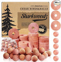 Cedar Blocks for Clothes Storage 100 Pack, 100% Natural Aromatic Cedar Rings and Balls for Closets & Drawers Freshener (60 Rings & 40 Balls)