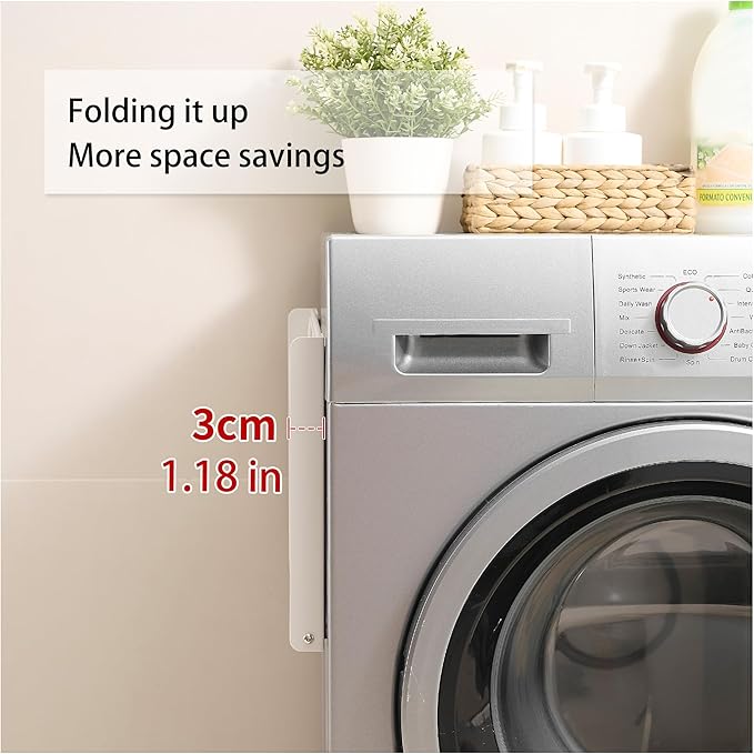 Magnetic Shelf for Washing Machine Magnetic Organizer Shelf for Laundry Hanger Organizer Washing Machine Shelves Magnetic Fridge Shelves for Laundry Bathroom Kitchen RV White