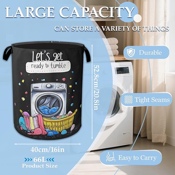 Laundry Today Large Storage Basket Collapsible Laundry Basket Oxford Storage Bin for Toy Bins Gift Baskets Bedroom Clothes Children Nursery Hamper 16" X 20.8"