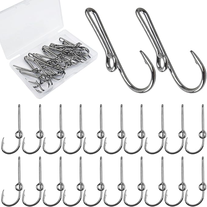 10PCS/20PCS Fishing Hook Hat Pins for Hat,Fish Hook Hat Clip for Hat Tie Clasp Fashion Trend Hat Decoration Gold Balck