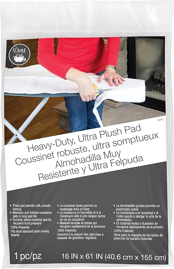 Dritz Clothing Care 82456 Ultra Plush Heavy Duty Ironing Board Cover, 61 x 16-Inch