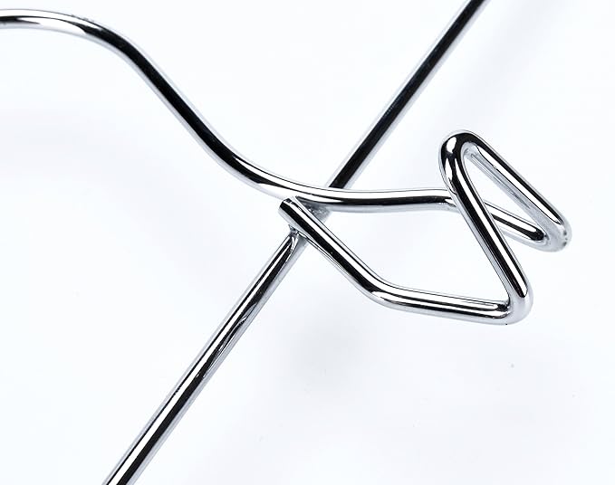 6 Quality Pants Hangers Heavy Duty Add-on Skirt/Slack Metal Hanger, Extra Wide Adjustable Clips, Multi Stackable Add on Hangers, Chrome, Jeans, Bottoms, Set of 6
