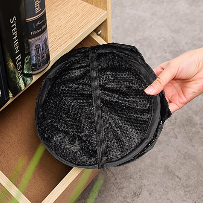 The upgraded pop-up laundry basket features a breathable side pocket mesh design, making it ideal for rooms, apartments, dormitories, travel, business trips, and children's storage(2, Black)