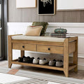 Harper & Bright Designs TREXM Shoe Rack with Cushioned Seat and Drawers, Multipurpose Entryway Storage Bench (Old Pine)