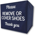 Shoe Covers Box - Real Estate Agent Supplies, Disposable Shoe Bootie Holder For Realtor Listings and Open Houses | Please Cover or Remove Shoes Bin