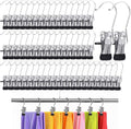 50 Pack Boot Hangers Clips for Closet, Heavy Duty Legging Organizer for Closet Hanging Pants Hangers with Clips Clothes Pins Hanger Clips Laundry Hooks Towel Socks Hats Tall Boots Home Travel