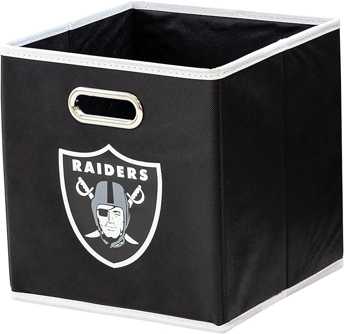 Franklin Sports NFL Storage Bins - Collapsible Cube Container + Basket - NFL Office, Bedroom + Living Room - 11"x11"
