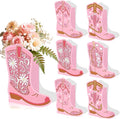 JeVenis 12 PCS Western Cowgirl Boots Flower Boxes Centerpiece Boot Shape Gift Boxes Party Decoration Vase Pink Centerpieces Boot Rodeo Birthday Baby Shower Wedding Supplies
