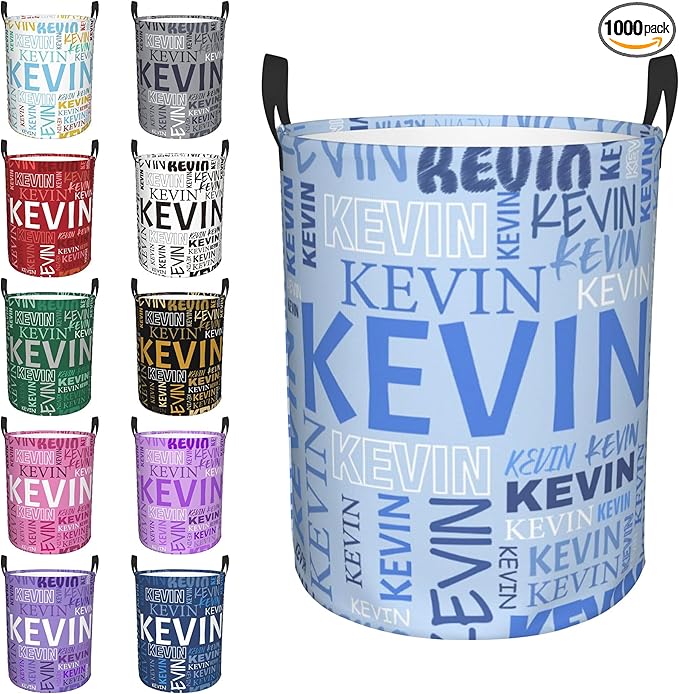 Custom Name Laundry Hamper, Personalized Dirty Clothes Hamper with Name for Bathroom Bedrooms Clothes Storage Organizer, Personalized Gifts for Boys Girls Men Women