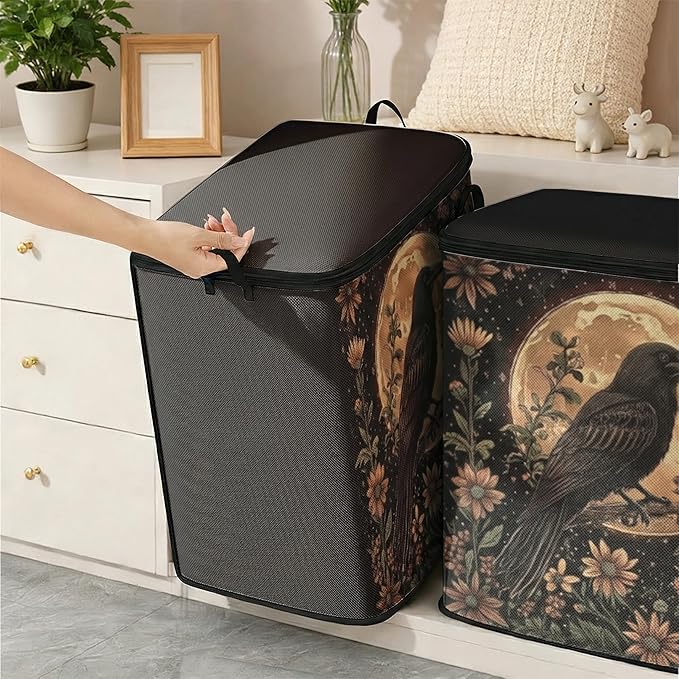 2pcs closet organizers and storage under bed,clothing blanket sweater sheet bedding comforter duvet quilt pillow toy storage bags with lids,dorm room essentials for containers 95L