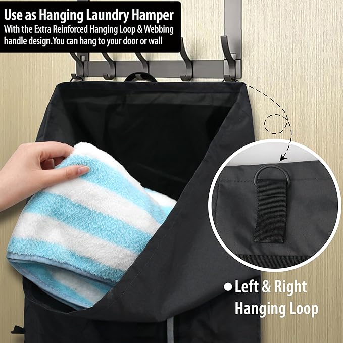 BeeGreen Black-Laundry-Bag-Backpack-Extra-Large-Heavy-Duty, 125L Portable Travel Laundry Backpack with Shoulder Straps & Extendable Clothes Hamper 3 Pockets for Dorm Apartment