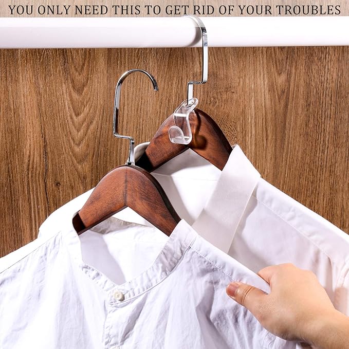 Jetec 96 Pieces Clear Clothes Hanger Connector Hooks Hanger Extender Clips Cascading Connection Hooks Outfit Holders for Clothes Closet (Clear)