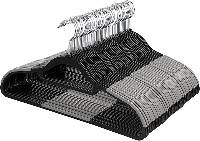 Elama Home Cloths Hanger, Non-Slip, 50 Piece Set (ELH-006-BKGR)