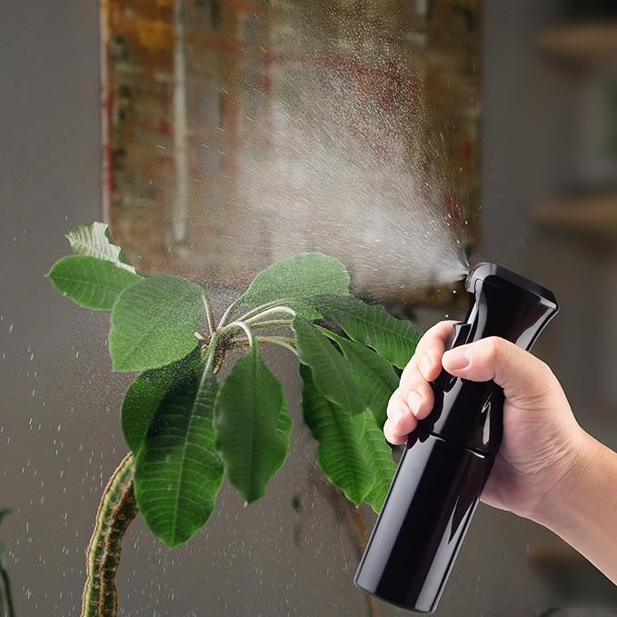 Continuous Spray Bottle for Hair, 1Pack Whole Black 6.8oz Mister Spray Bottle, Hair Spray Bottles for Hairstyling, Cleaning, Plants, Pets, Salons & More