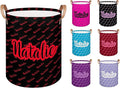 Personalized Laundry Basket, Custom Gift Laundry Hamper, Collapsible Nursery Waterproof Laundry Baskets, Dirty Clothes Toy Hamper with Handles Name Black Red