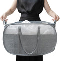 pop-up laundry basket，with Durable Handles collapsible Mesh laundry Hamper,Easy to Open and Fold,Premium Cationic Fabric… (Cationic Gray)……