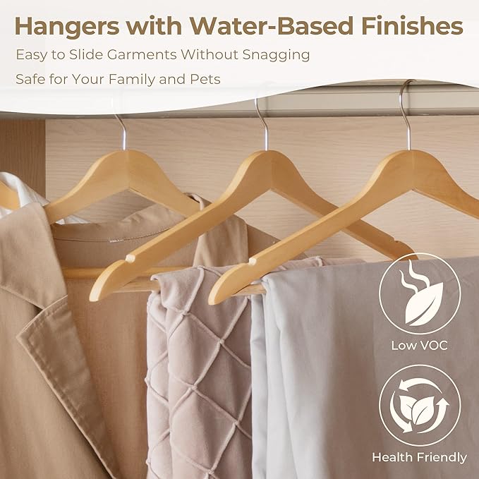 GRANNY SAYS Clothes Hangers for Closet, 20 Pack Wood Hangers, Heavy Duty Wooden Hangers for Coats, Suits, Pants, Natural Wood Color