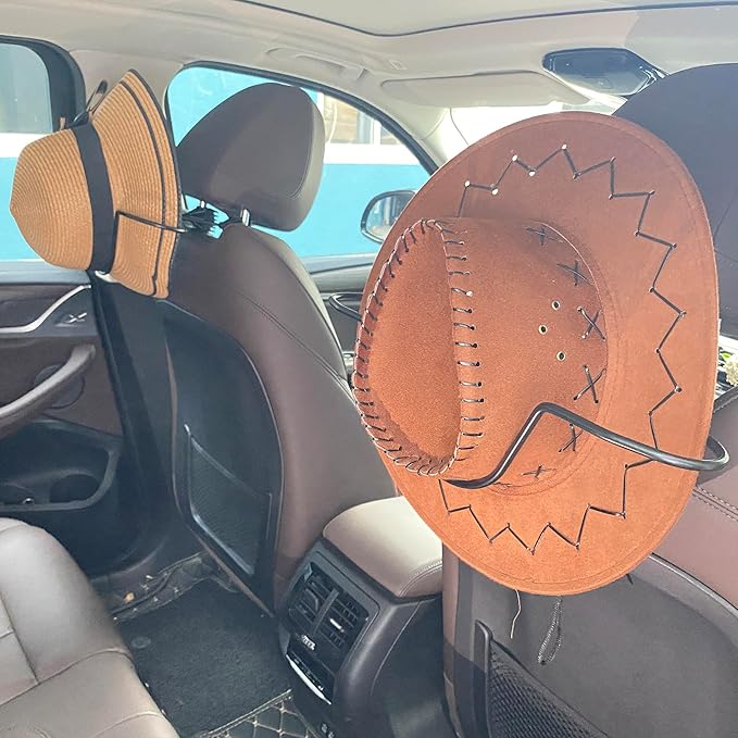 Cowboy Hat Holder for Truck, Car Hat Holder, Cowboy Hat Rack for Truck Suv Car Coat Hanger Hard Hat Holder for Truck Seat Car Accessories
