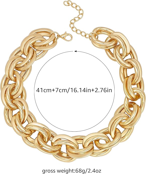Chunky Gold Necklace for Women Gold Evil Eye Cowboy Pendant Necklace Dainty Paperclip Chain Vintage Luck Amulet Choker Necklaces Celestial Jewelry Gift