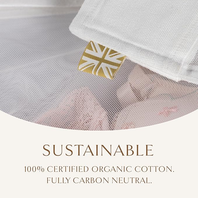 Hayden Hill Luxury Organic Cotton Mesh Laundry Bags For Delicates - Set of 2 Large & Small - Garment Bags For Washing Machine - Bra and Lingerie Wash Bag - Carbon Neutral