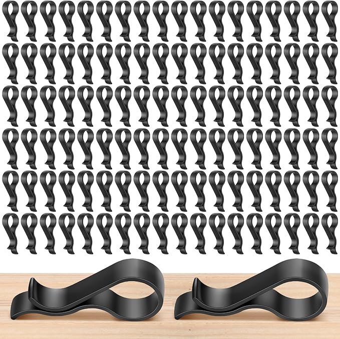Honeydak 100 Pcs Pant Clips Black Plastic Hanger Clips for Pants, Clothes Pin Fabric Garment Shirt Folding Scarf Hanger Trousers Secured Strut Dress Pack