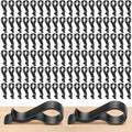 Honeydak 100 Pcs Pant Clips Black Plastic Hanger Clips for Pants, Clothes Pin Fabric Garment Shirt Folding Scarf Hanger Trousers Secured Strut Dress Pack