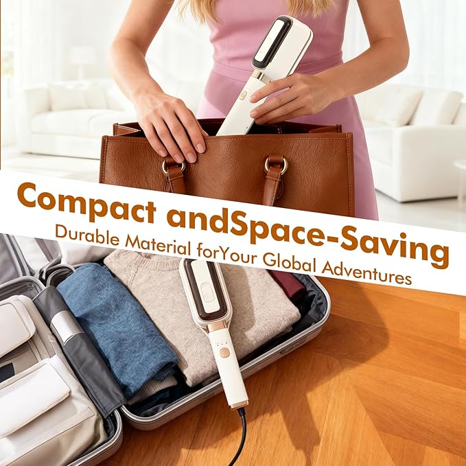Travel Steamer for Clothes, 3 In 1 Steam, Iron & Press, 15s Heat Up, Lightweight Clothes Steamer, Flip-Design Handheld Portable Steamer, Travel/Home/Office Use