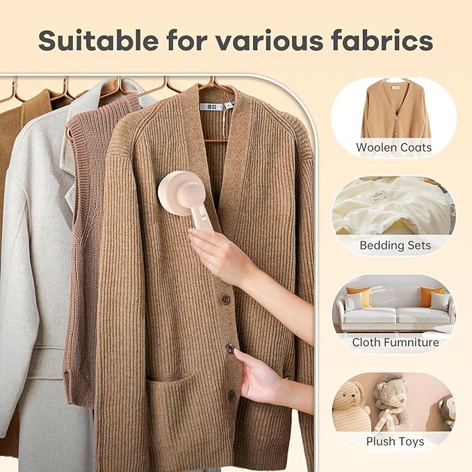 Fabric Shaver Lint Remover, Electric Lint Shaver with 3-Gears and 6-Blades, Sweater Shaver, Clothes Shaver, Fabric Pilling Remover, Fabric Shaver for Furniture, Electric Lint Remover for Clothes