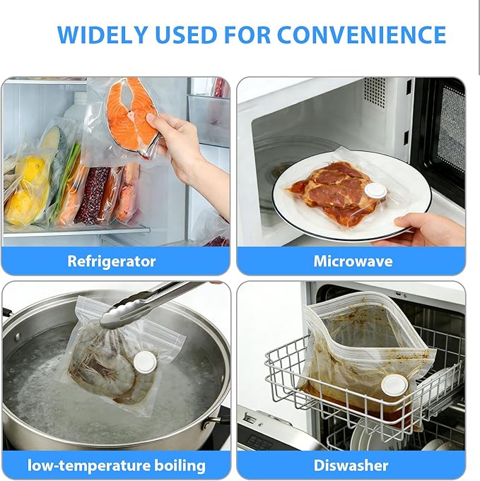 MOMODA Sous Vide Cooking Bags - Set of 10 | BPA-Free Reusable Vacuum Seal Bags (10 Large)