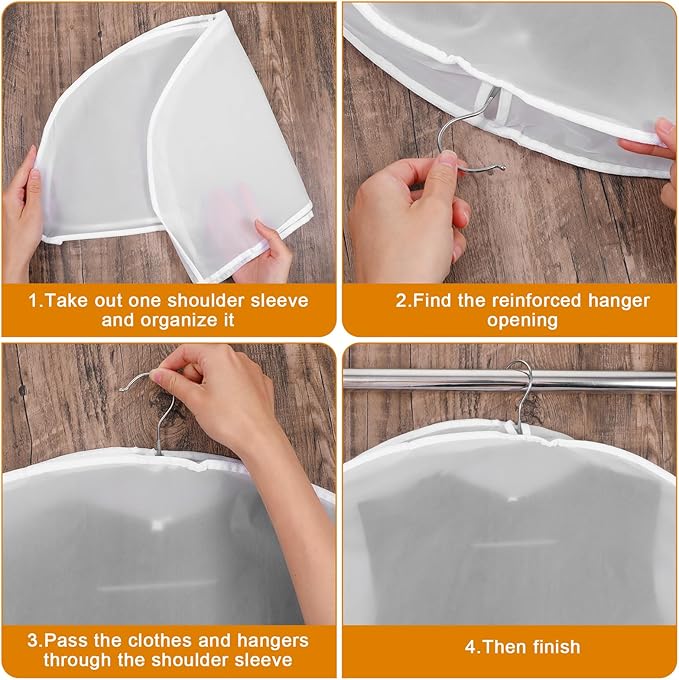 30PCS Garment Covers For Hanging Clothes, Shoulder Covers For Closet Storage, Breathable Dust Covers For Suits, Coats, Jackets, Translucent PEVA Material, 23.6" X 11.8" X 1.9