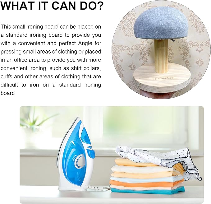 Bra Wooden Ironing Board is Used for Bras, Shirts, Collars, Cuffs and Hats, The Mini Ironing Board Small Ironing Stool Portable Iron Board Clothes Ironing for Clothing Sewing Enthusiasts.