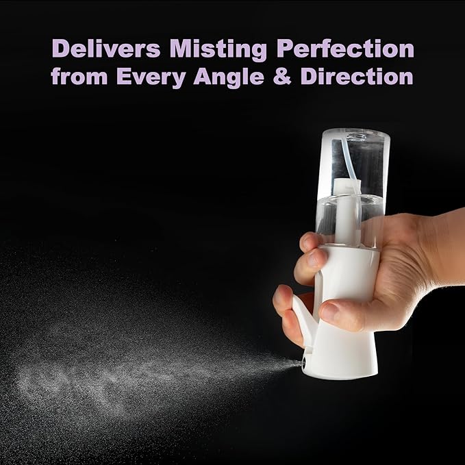 2 Pack Spray Bottles for Hair - Continuous Water Mister Spray Bottles with Ultra Fine Mist Spray for Hairstyling, Barbers, Salons, Skin Care, Cleaning, Plants, Pets (Ivory, 6.8 oz)