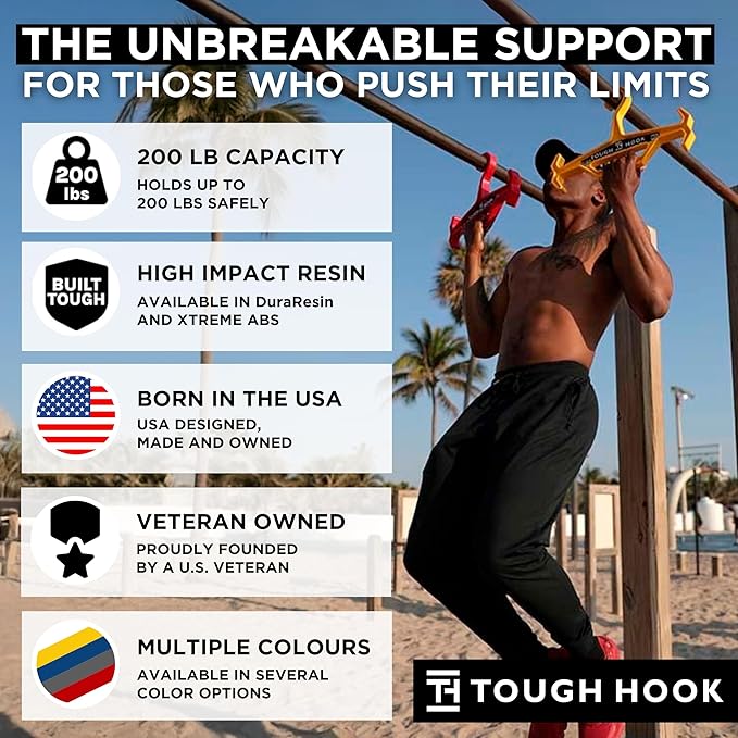 Tough Hook Original Heavy Duty Hangers – The Superhero of Hangers USA-Made, Anti-Slip ABS Resin Tactical Hanger for Police Gear, Scuba Gear & Dive BCD – DuraResin 200-lb Cap Wetsuit Hanger, 1 Blue