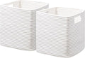 UBBCARE Storage Cubes 11 Inch, Cotton Rope Woven Baskets for Organizing, Cube Storage Bin for Baby Nursery, 2-Pack Square Toy Storage Baskets for Shleves Organizer, Closet, Kidsroom, White