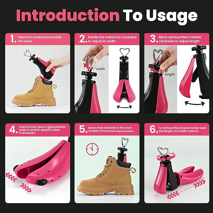 Shoe Stretcher For Women Men,Boot Stretcher Women Men,Shoe Expander Widener Stretch Length Width