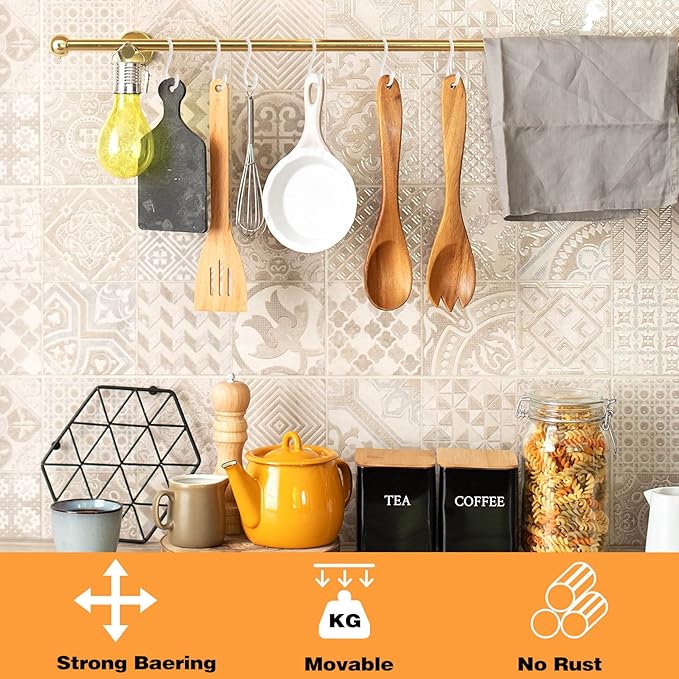 HiGift 12 Pack 5 Inch White S Hooks: Heavy Duty Steel, Rubber Coated, Non Slip, Rust Resistant, Hanging Hooks for Plants, Clothes, Kitchen, Garden, Office