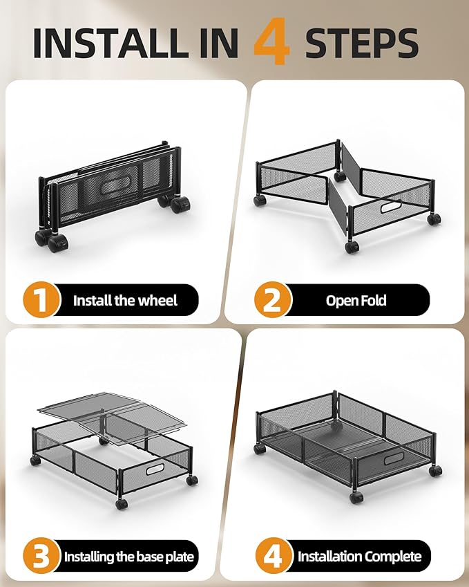 Under Bed Organizer, Storage Bins Under Bed, 60L Underbed Storage Bins for Bedroom Clothes Shoes Blankets (Black, 2 Pack)