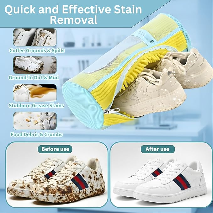 Shoe Washing Machine Bag Set (7-in-1) – Durable Mesh Sneaker Laundry Bags for Washing & Air-Drying Shoes, Includes Drying Rack Hanger & 4 Storage Dust Bags, Protective Shoe Care Kit