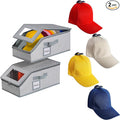 luckin smile Hat Organizer for Baseball Caps - Holds Up to 30 Caps, Includes 4 Hat Hooks, Closet Stackable Hat Box with Cardboard, Sturdy & Durable Dustproof Baseball Cap Organizer (2, Light Gray)