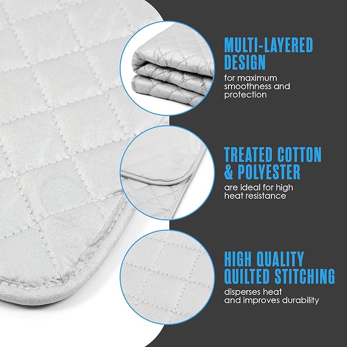 Houseables Ironing Mat, Ironing Pad, Iron Mat, Iron Pad, Dryer Top Protector, Magnetic, Portable, Blanket Cover for Table Top, Countertop, Washer, Travel Board, Quilting, Cloth, Wide, Thick, 36 x 30