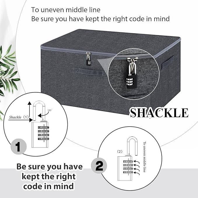 Discreet Lockable Toy Bag Storage Organizer Toy Bag Storage Bins Case with Zipper Lid for Women and Men Clothes Container (Gray,23.6 x 15.8 x 11.8 Inch)