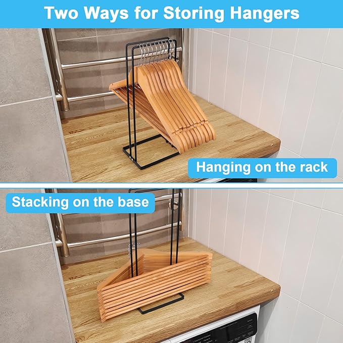 Hanger Organizer Stacker, Clothes Hanger Holder for Closet Laundry Room, Hangars Stacker Hold up 110 Wire Hangers for Storage Organizer, Hanger Rack Stand for Adult Child Velvet Pants Hangers