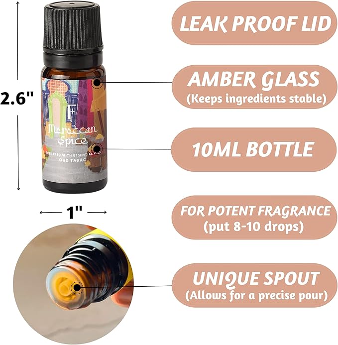 Folkulture Essential Oils Set for Diffuser | Pack of 3 Exotic Aromatherapy Oils | Oud Rose, Oud Tobacco & Amber Scents | Home Fragrance Gift Set for Relaxation & Every Day Gifts | Arabian Nights