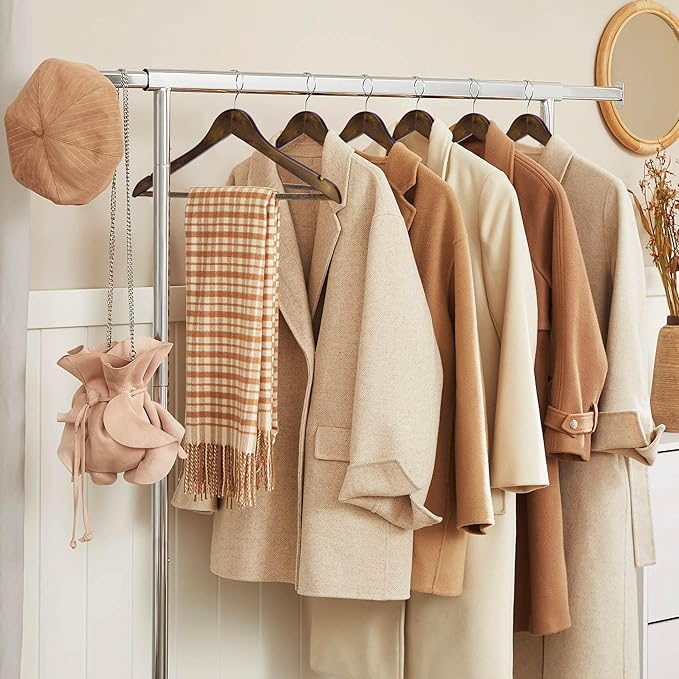 JS Hanger Wooden Coat Hangers, 20 Pack High Grade Wood Suit Hangers with Non Slip Pant Bar - Extra Smooth and Splinter Free Retro Finish