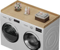 efluky Washer Dryer Countertop, Wood Countertop with Edge Rails for Laundry Room Organization and Storage, Washer Dryer Topper for Laundry Room, 27.5" x 54" Oak