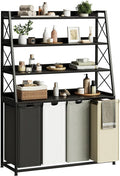 Laundry Basket, 4 Section Laundry Hamper with 4 Tiers Shelf, Pull-Out and Removable Laundry Bags, Large 4 x 15.87 Gallons, for Laundry Room Bathroom Black PF12XLK