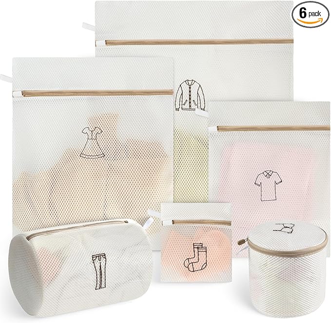 6-Piece Bag Double-layer thickened mesh laundry bags,Essential items at home,Exquisite laundry bags suitable for clothes, trousers, socks and underwear