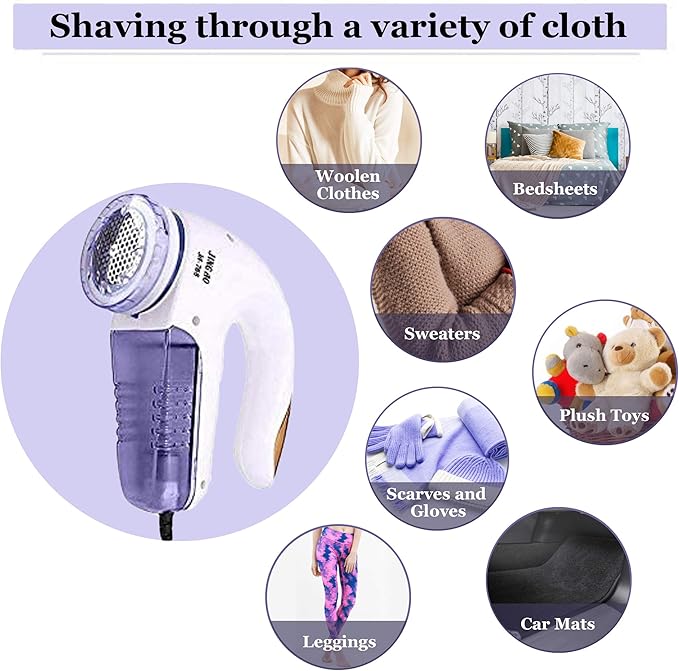 Fabric Shaver, Easy to Use, Quickly and Safely Eliminates Lint, Fuzz and Pilling in Minutes, Blue, 1 Piece